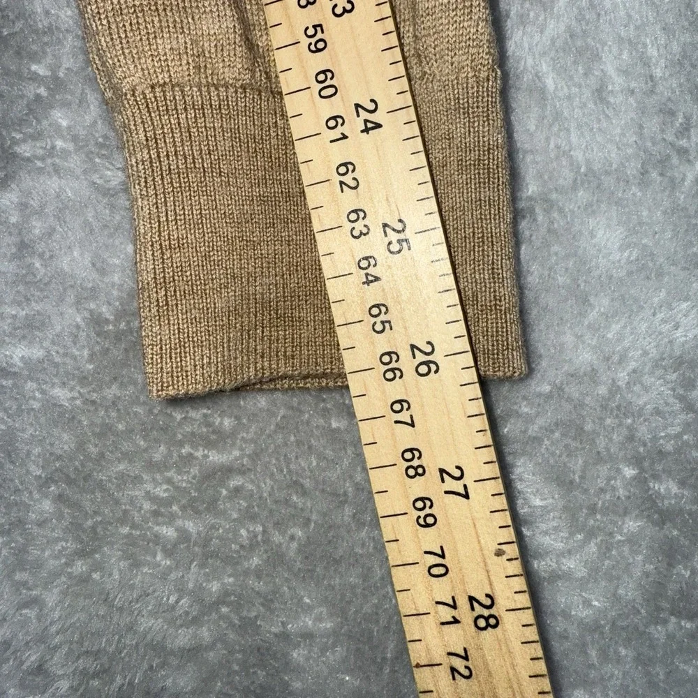 Banana Republic 1/4 Zip Sweater Men's Large Brown Long Sleeve 100% Merino‎ Wool